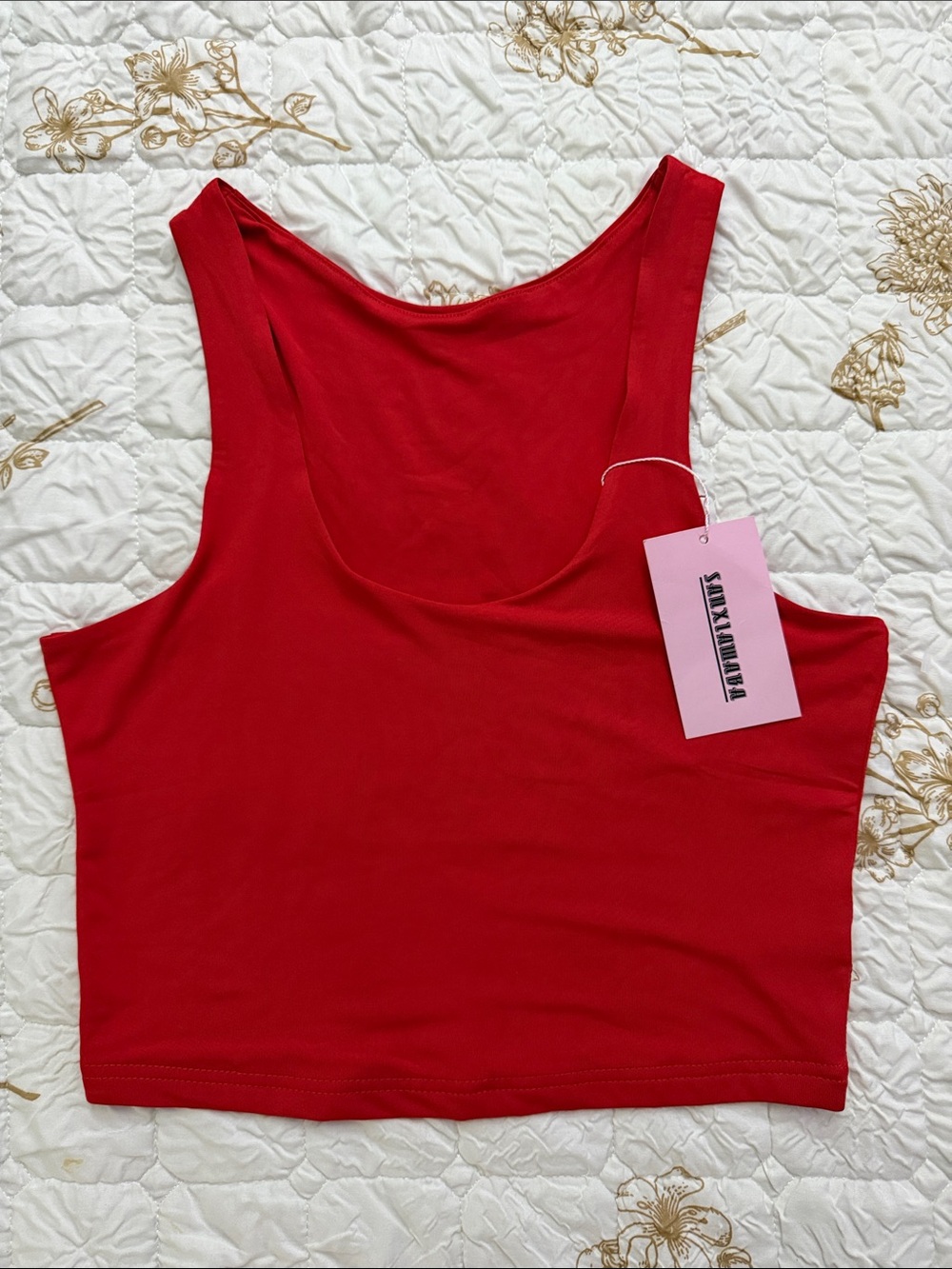 Bold Red Women's Cropped Tank Top by UNKNOWN